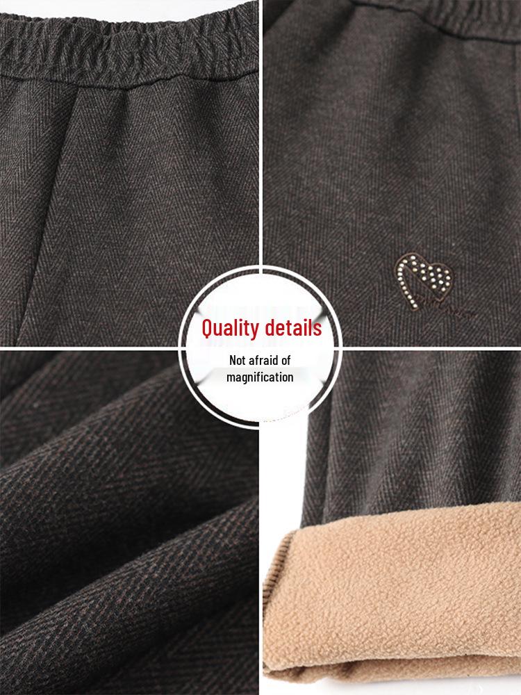 Velvet Straight-Leg Pants for Women - Winter and Spring Fashion for Elderly & Middle-Aged