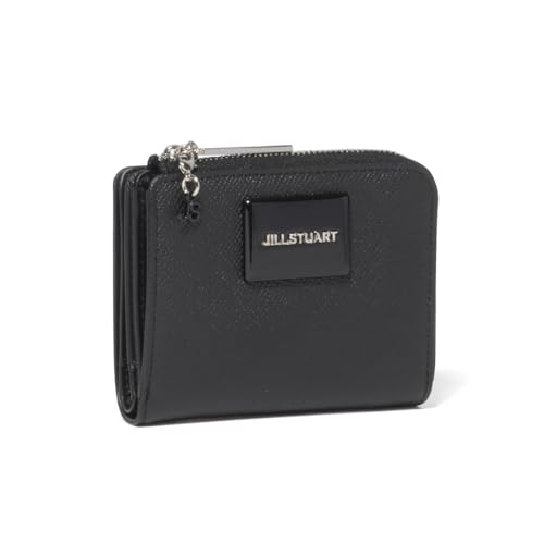 JILL STUART Women's Melty L-Shaped Zipper Wallet, Vivid Plate, Thin, Black, JSLW4BS2