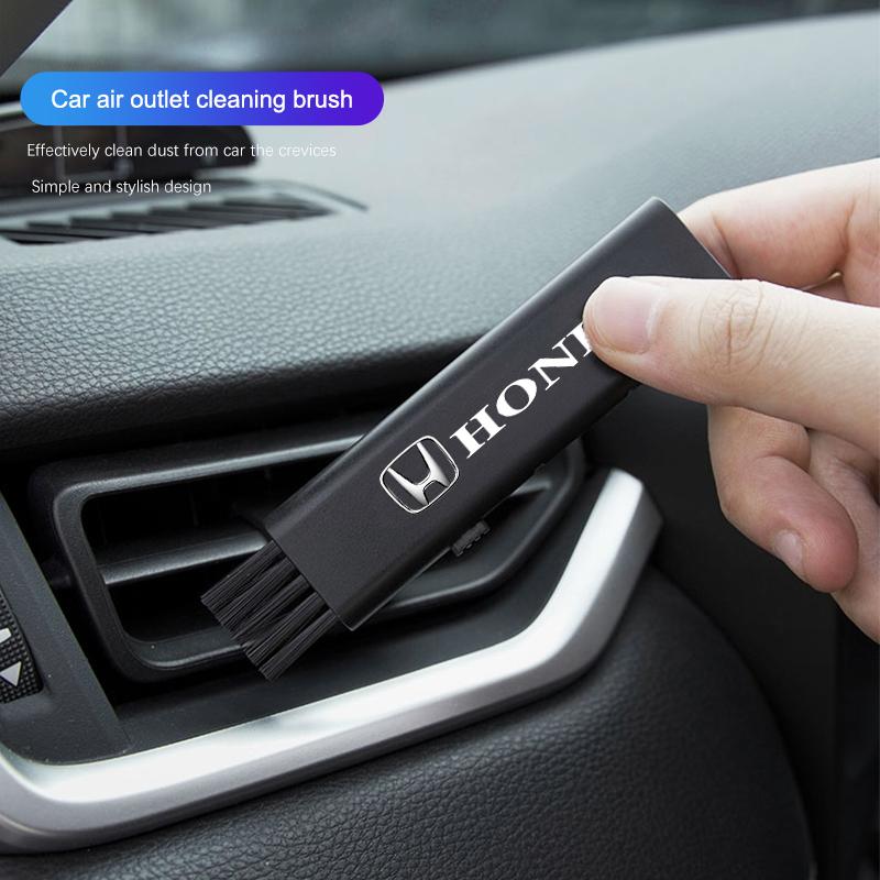 Car Badge Dual Head Soft Bristle Brush Auto Dust Removal Tools For Honda Civic Accord Crosstour Spirior Odyssey Avancier UR-V JP8