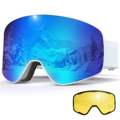 VCOROS Ski and Snowboard Goggles with Dual-Layer Magnetic Lenses, Windproof, Snowproof, and Fog-Resistant, OTG, Wide Field of View, Detachable Lenses,