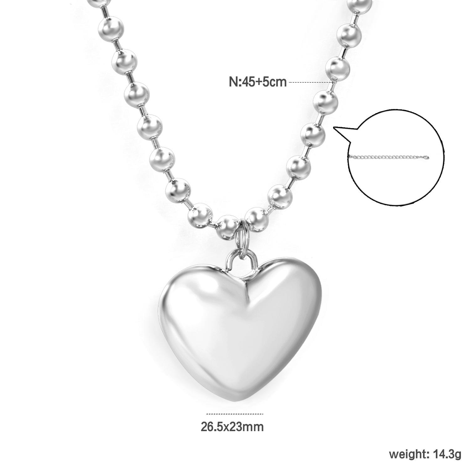 Minimalist Luxury Metal Heart Necklace Delicate Design Fade Resistant Fashion Jewelry