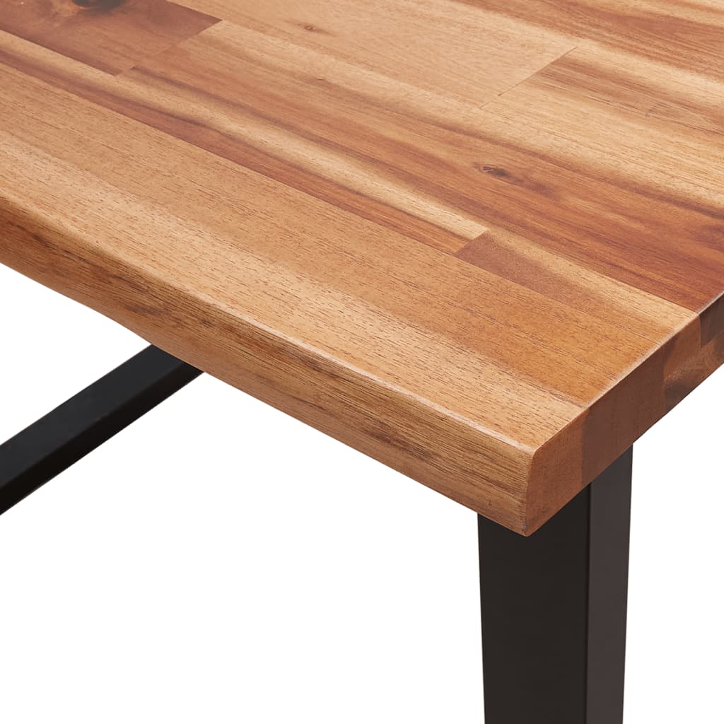 3 Piece Dining Set with Live Edge Solid Acacia Wood
