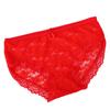 Girls' Sexy Lace Briefs Breathable Underwear with Butterfly Knot Carved Mid Air Waist Knickers Solid Color Women's Triangle Panties