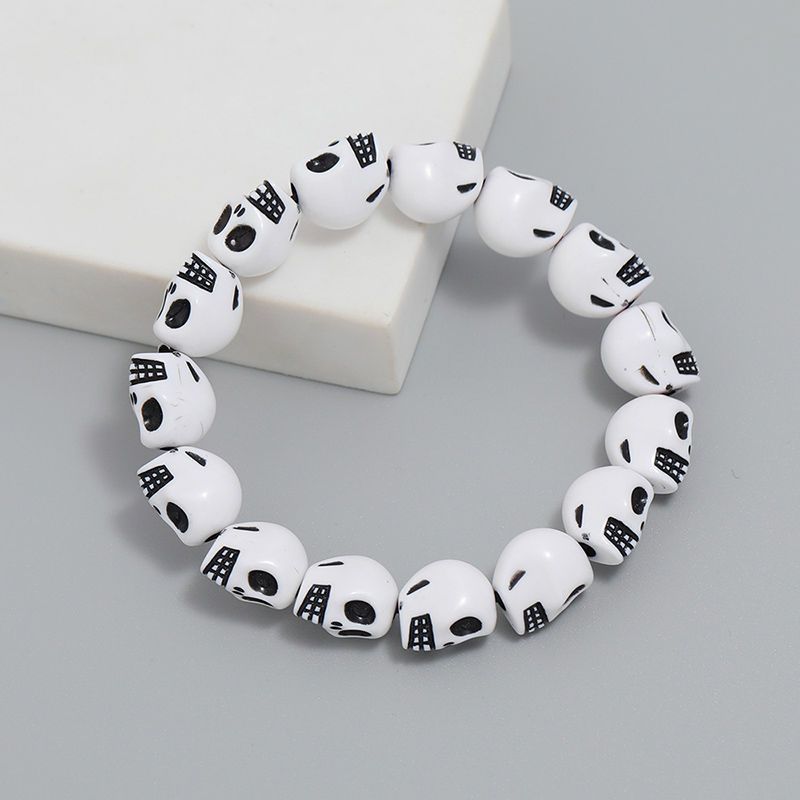 Dark Hip Hop Skull Beaded Bracelet Punk Gothic Retro Couple Bracelet Trend Personality Jewelry