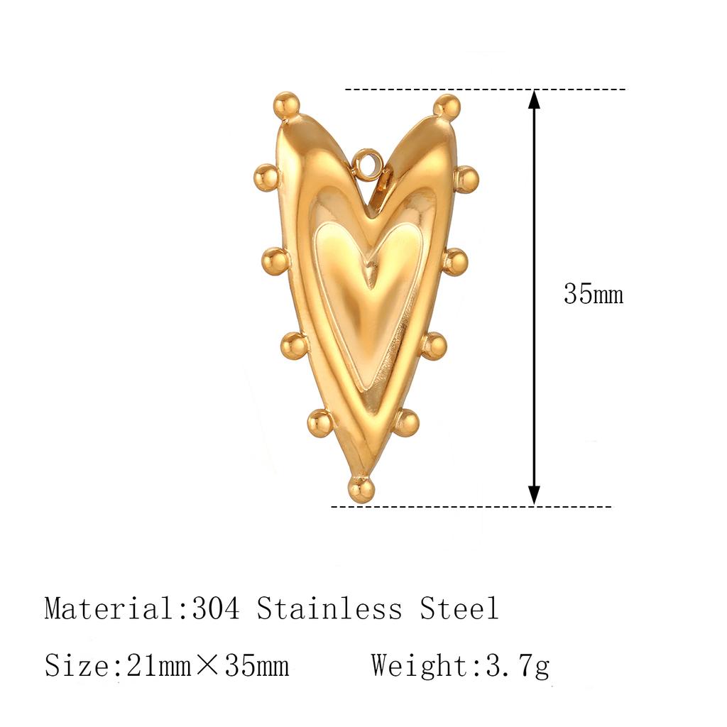 3Pcs Large Heart/Sun Face/Flower Charms Stainless Steel Rectangle Big Pendants for Jewelry Connector DIY Necklace Jewelry Making