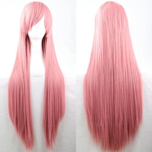 Women 80cm Long Straight Wigs Fashion Cosplay Costume Anime Hair Party Full Wigs