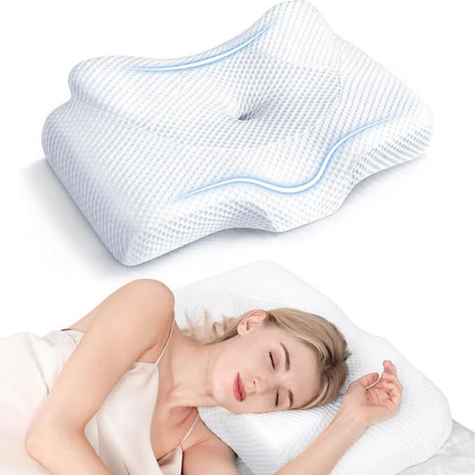 Almohada de Espuma Viscoelástica Estilo Nuevo Cuerno de Vaca - Rebote Lento Diseño de Presión Cero