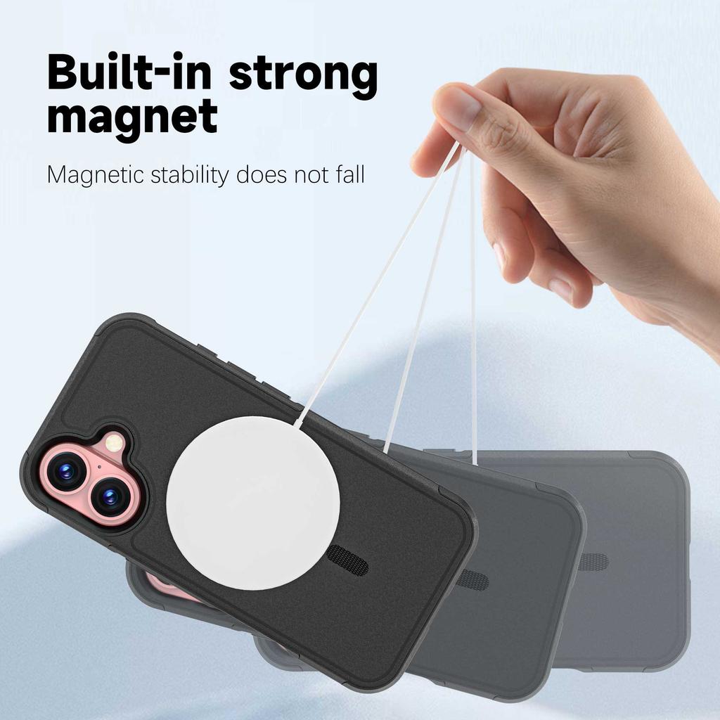For iPhone 16 Case Compatible with MagSafe PC + TPU Anti-drop Phone Cover
