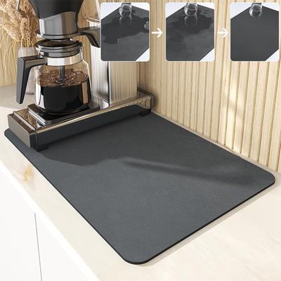 Super saugfähige Küchenmatte, rutschfest, zum Abtropfen von Kaffeegeschirr, Abtropfmatte, schnelltrocknender Badezimmerteppich, Essgeschirr, Tischset, Geschirr