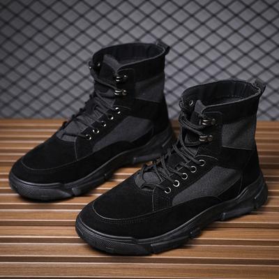 Men's Casual Tooling Shoes Martin Boots High-top Boots Men's Shoes New Single Cotton Shoes