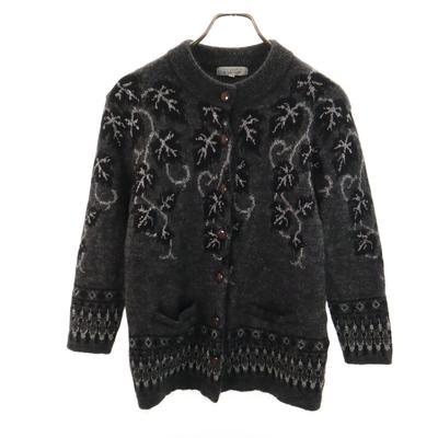 Duemila Di Mila Schon Made In Japan Leaf Pattern 7 Minutes Sleeve Knit Cardigan Women Used