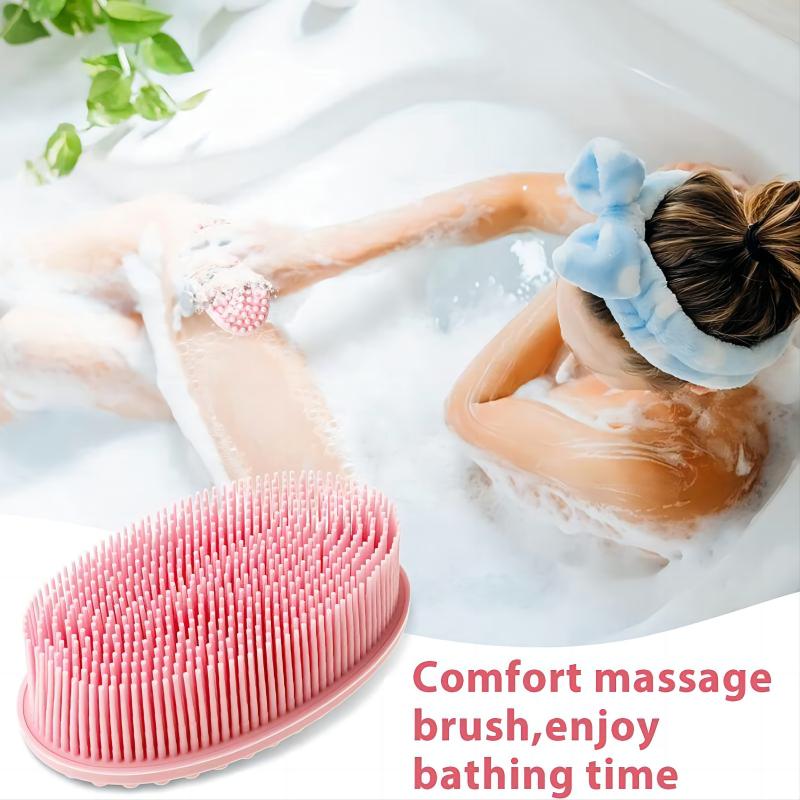 Bath And Shampoo Brush, Silicone Body Scrubber For Use In Shower, Exfoliating Body Brush, Premium Silicone Loofah, Head Scrubber