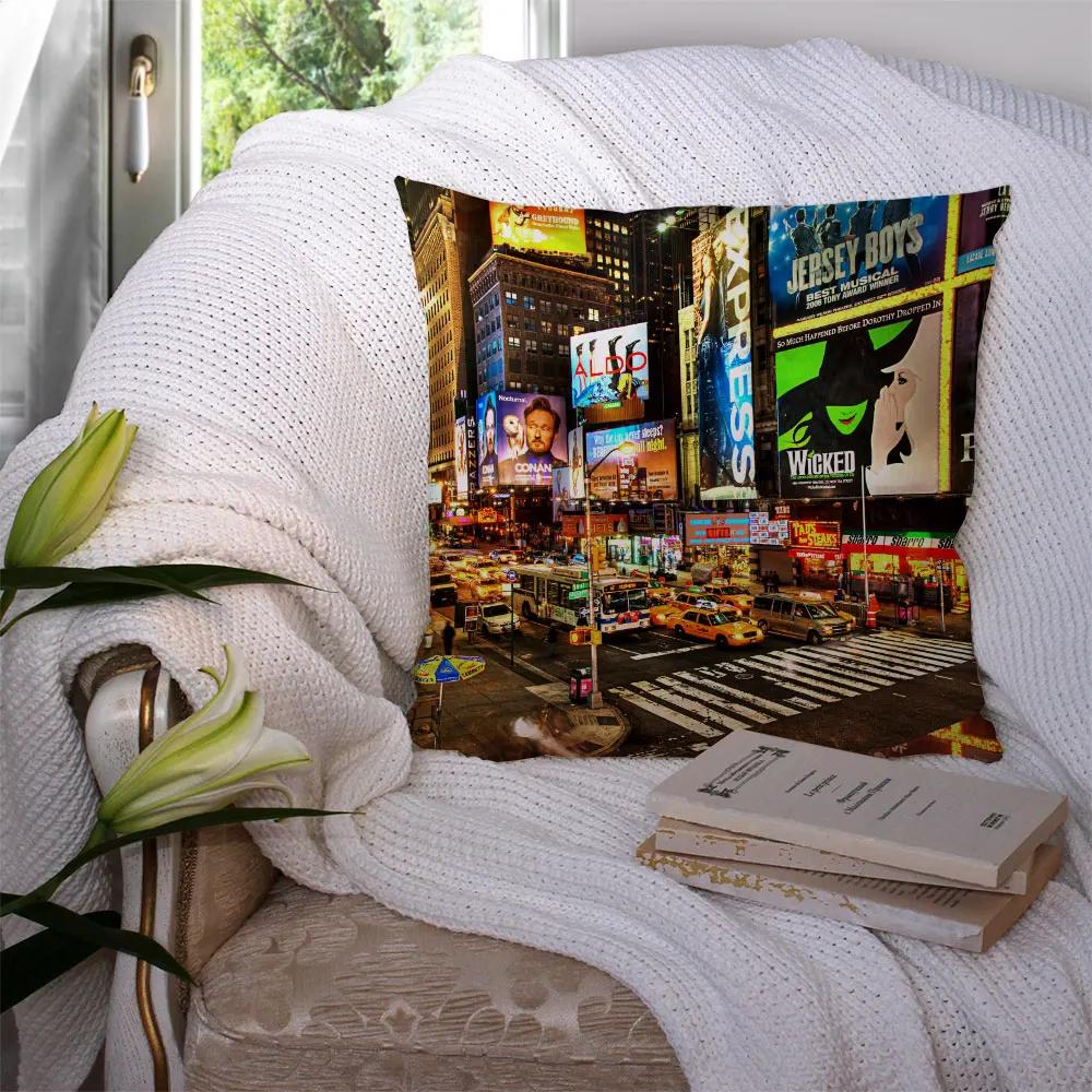 Home Decor New York Night Pillow Covers Cushion Hotel Car Seat Back Sofa