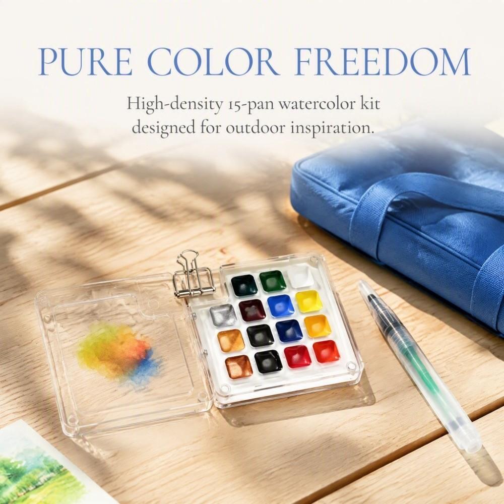 Waterproof Paint Pigment Box Foldable Travel Painting Tray Watercolor Paint Palette Travel