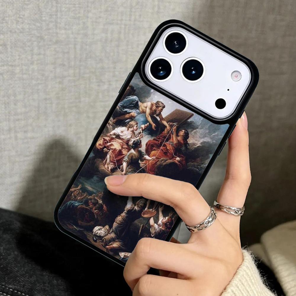 Capa Case for iPhone 17 Air 16 Pro Max 15 Plus 11 13 Mini 14 12 Back Phone Cover Renaissance art Painting cell