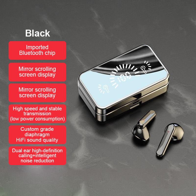Mirror Bluetooth Headset TWS Touch With Digital Display Smart Headset Stereo Hifi Sound Effect Waterproof And Sweatproof
