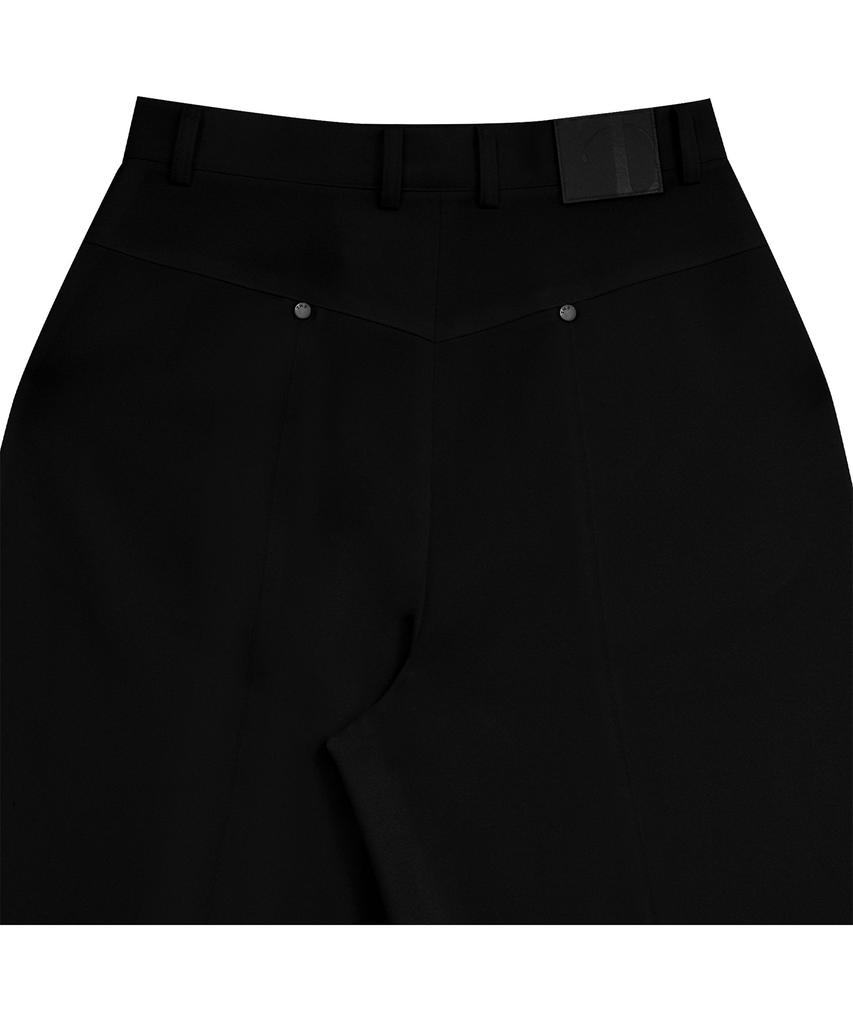 Teulimingbeodeu Rivet Slit Trouser [ Black ]