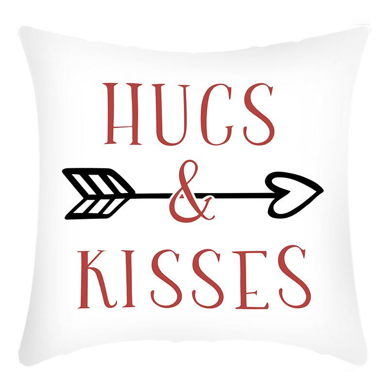 Valentine's Day Pillow Linen Printed Pillow Cover Home Living Room Decorative Cushion Cover