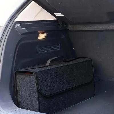 Caixa organizadora de feltro para carro, antiderrapante, ideal para guardar ferramentas, toalhas e outros acessórios automotivos. Dobrável e universal, de alta qualidade.
