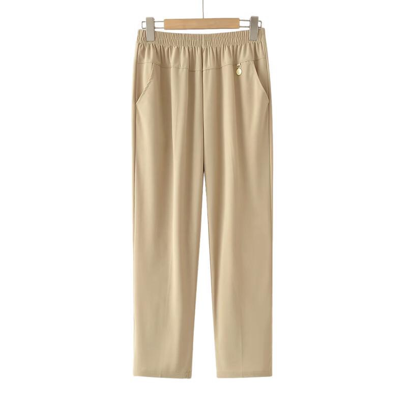 Yalu Women's Summer Ice Silk Straight Leg Cropped Pants