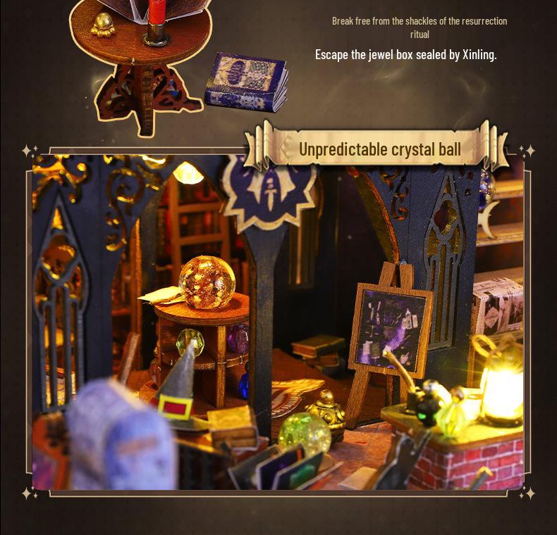 Jiate DIY Luna Magic House Model: Hand-Assembled Villa Ornament, Exquisite Decompression Gift for Adults.