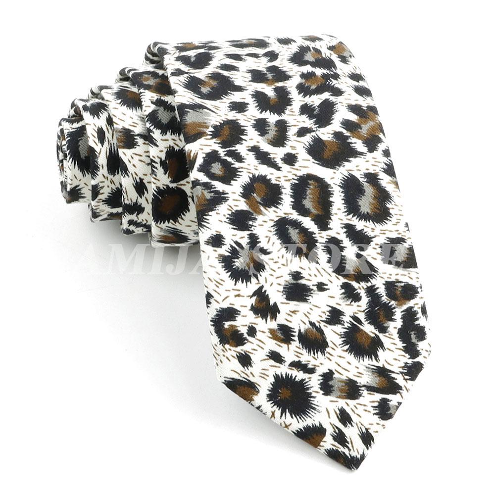 Men's Sexy 7cm Tie Leopard Fabric Ties Casual Fashion Party Cotton Necktie Shirt Accessories Gift For Wedding Vacation Cosplay