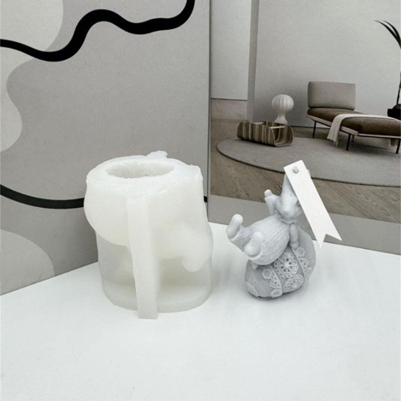 Silicone Crafts Mold Reusable Casting Epoxy Mold 3D Candle Making Easter Rabbit Silicone DIY 3D Handicrafts Resin Molds