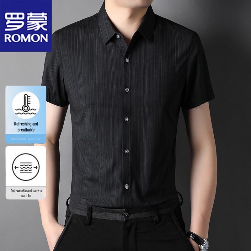 ROMON Men's Summer Casual Short-Sleeve Shirt