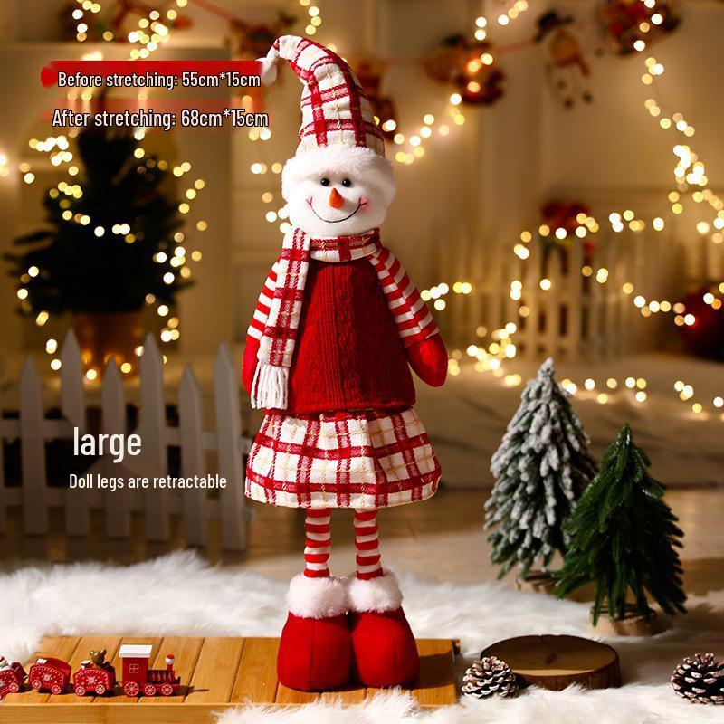 Christmas Cartoon Plush Doll Ornament: Santa, Snowman, Reindeer for Tree Decoration
