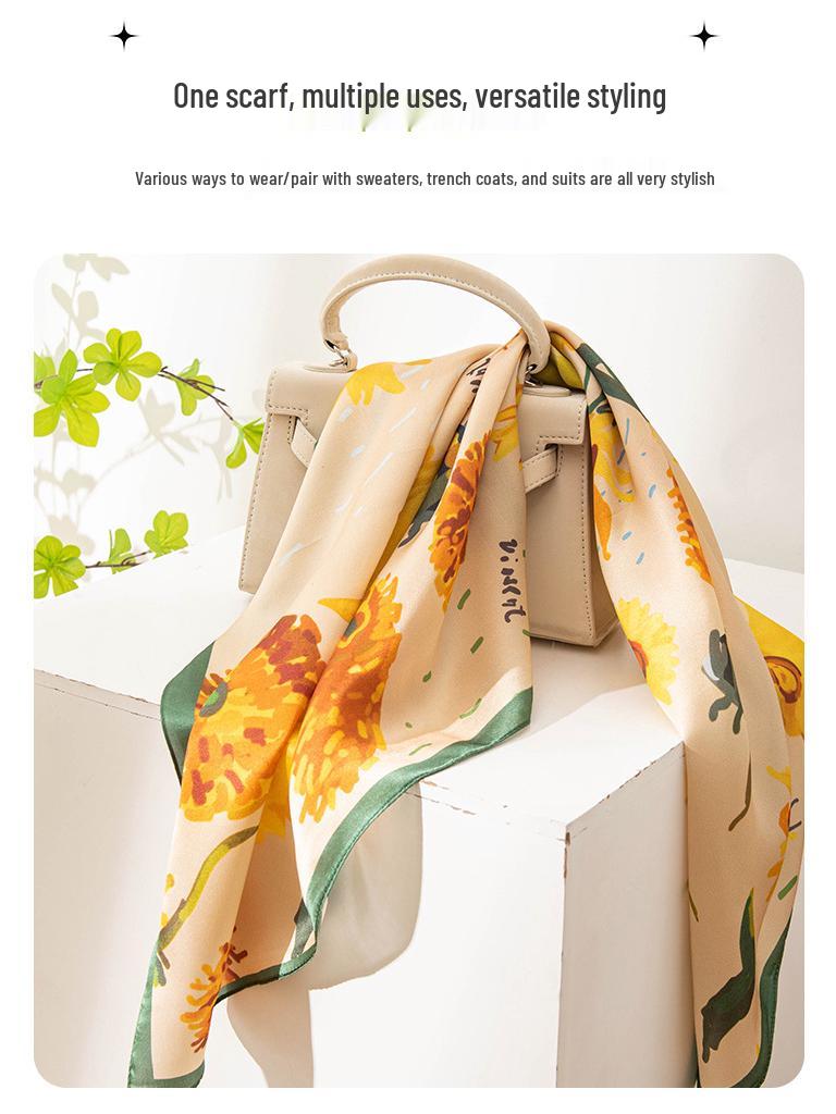 Elegant Graffiti Sunflower Snood Shawl – Perfect Gift for Mom.