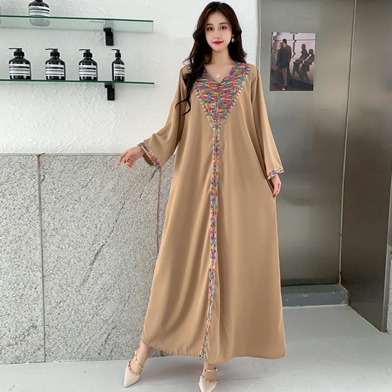 

Long Sleeve Dress Loose Large Size Long Skirt average size (can be worn within 85kg) хаки