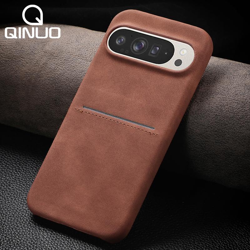 Luxury Sheep Skin Style With Card Pocket Phone Case For Google Pixel 10 9 Pro XL 8 8A 8Pro Matte Leather Clip Shockproof Cover