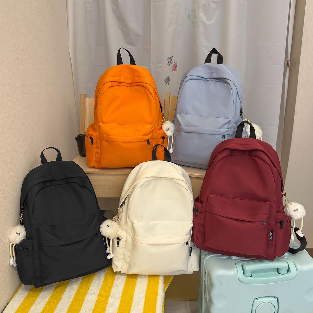 Schoolbag New School Bag Versatile Solid Color College Student Simple Mori Backpack Campus Large Capacity Commuter Computer Backpack