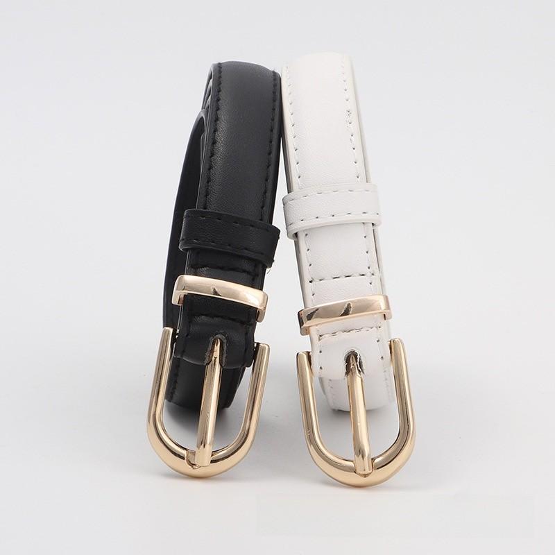 Pu Spring Womens Leather Skinny Belt Metal Pin Buckle Outdoor Leisure Waist Belt
