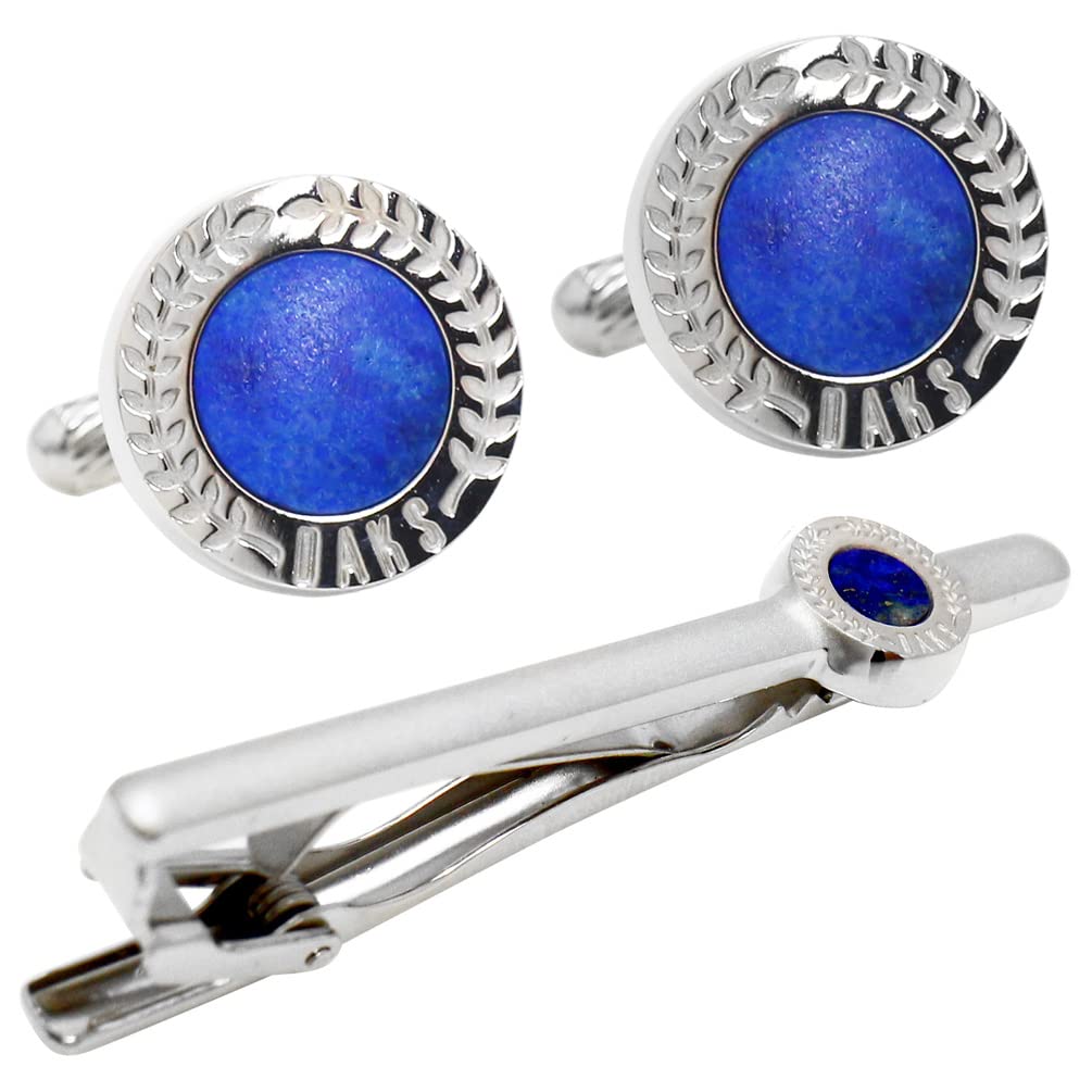 

DAKS Lapis Lazuli Stone Cufflinks Tie Pin Set dc10121st
