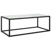 Day and Night - Day and Night Black Coffee Table with White Marble Glass 100x50x35 Cm