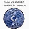 Retro Blue & White Japanese-Style Porcelain Rice Bowl & Ceramic Plate Set