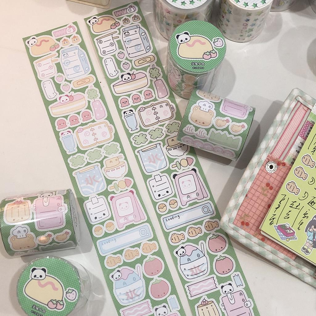 Sweet Town New Product Little Bear Little Bear Delicious Snacks Cute Girl Cutting Film Sticker Roll Tape Journal Sticker