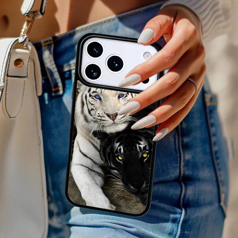 Animal White Tiger Pattern Phone Case For iPhone 17 Air 14 15 13 12 Max Cover For Apple 14 15 16 16e 11 Pro Max Plus Coque
