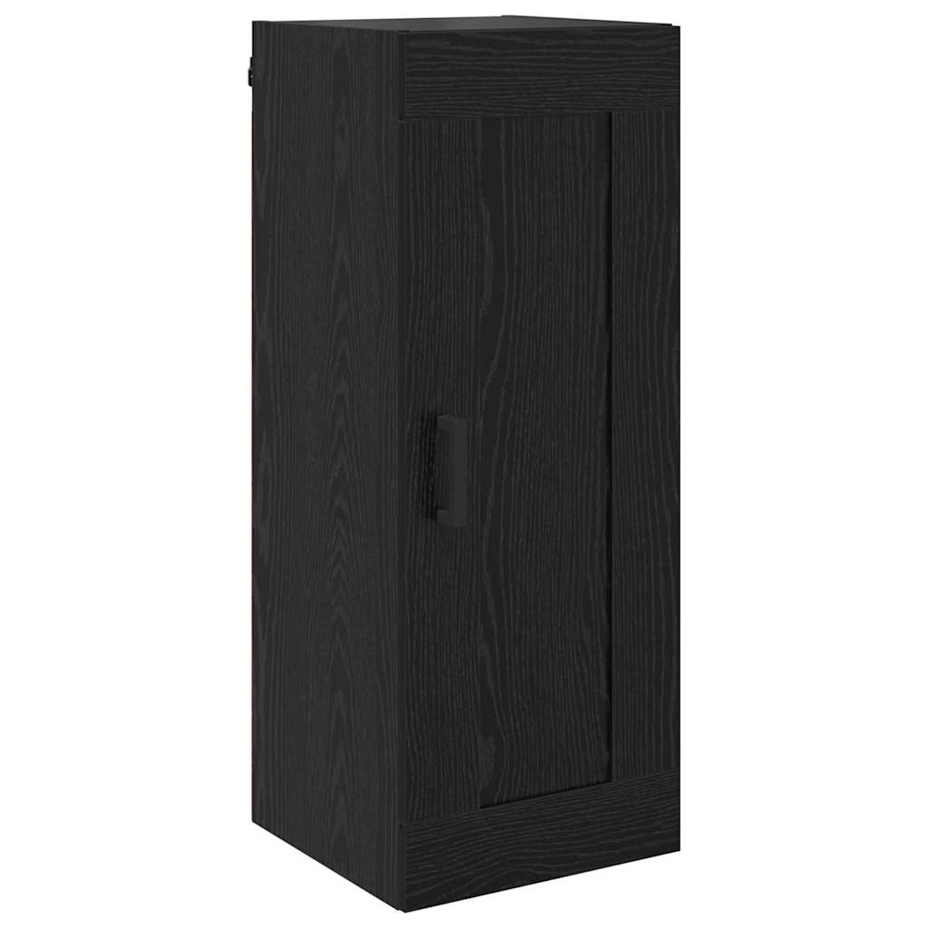 Wall Mounted Cabinet Black Oak Effect 34.5 X 34 X 90 Cm