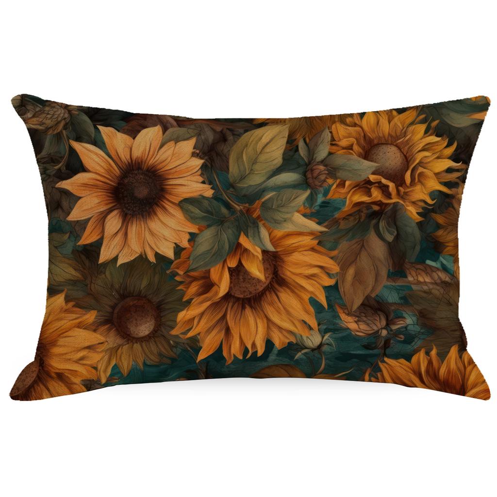 Flowers And Plants Sunflower Linen Pillow New Sofa Pillow Home Printed Pillow Case Premium Durable Quality Useful