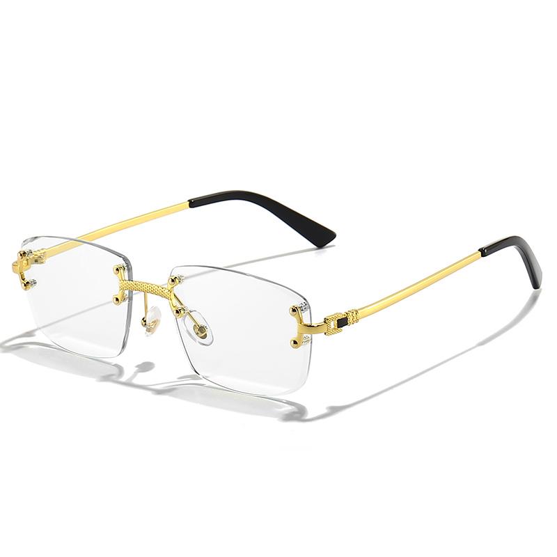 HBK 2022 Luxury Sunglasses Custom Designer Small Rectangle Sun Glasses 2022 Trendy Woman Rimless Sunglasses
