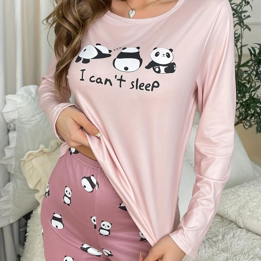 Modelli Autunno e Inverno da Donna in Europa e negli Stati Uniti Abbigliamento da Casa Pigiama Completo Pigiama a Maniche Lunghe Cartone Animato Abbigliamento da Casa