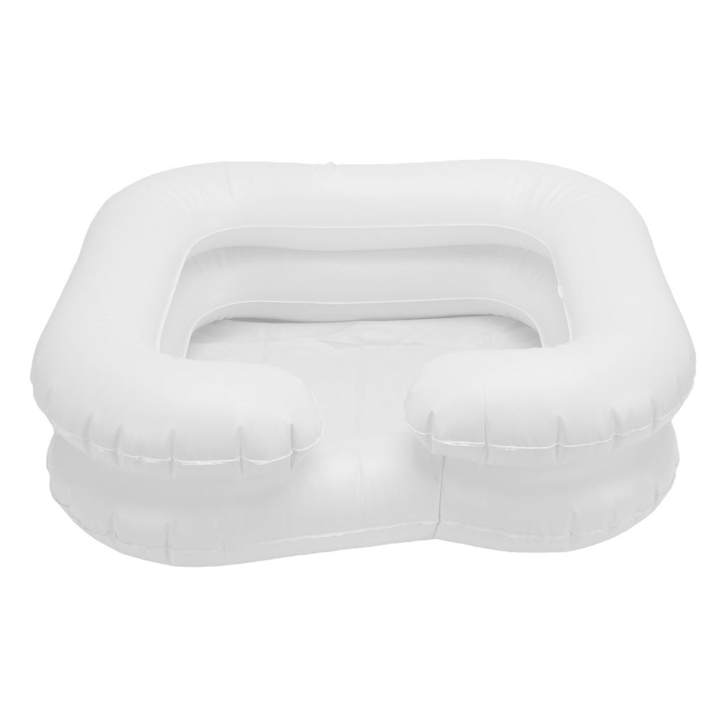 Portable Hair Wash Tub Double Layer PVC Foldable Inflatable Hair Washing Basin for Home Camping Travel