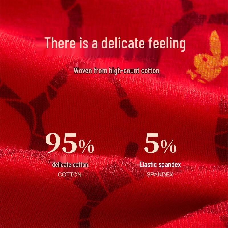 PLAYBOY Men's Year of the Dragon Lucky Red Boxer Briefs 3-Pack