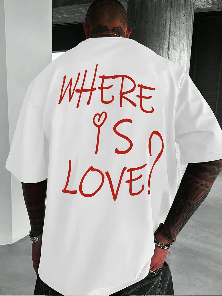Where Do Men Love During The 2026 Chinese New Year Alphabet Pattern Printed Trendy Tshirt