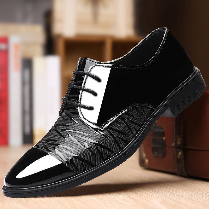 

Men s leather shoes summer new green business British casual shoes men s breathable dress leather shoes tide 44