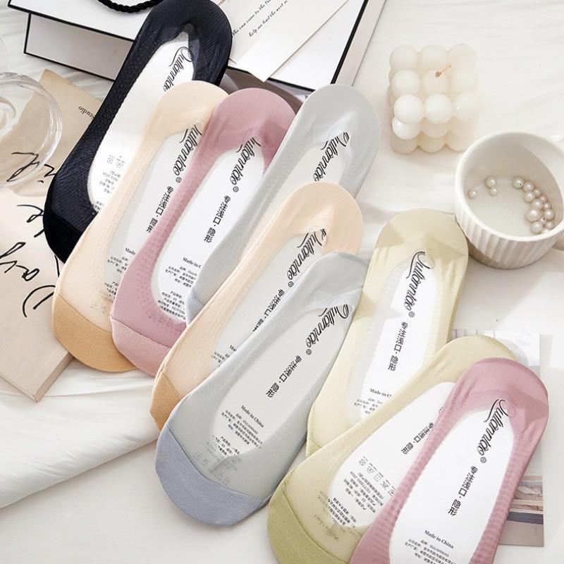 Women's Boat Socks Anti-slip Socks Mesh Invisible Socks for Women Spliced Cotton Sole Sweat Wicking Breathable Sweet Socks