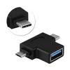 Mini 2 In 1 Micro USb   USB 3.1 Type C Male To USB 3.0 Female OTG Converter Adapter