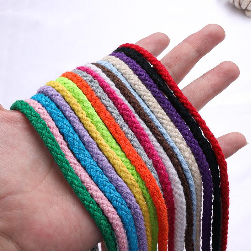 5mm Color Eight-Strand Handmade Cotton Rope for DIY Braiding, Drawstrings, and Binding